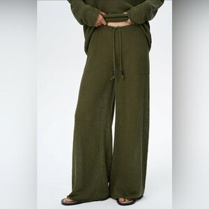 Olive Green knit lounge pants